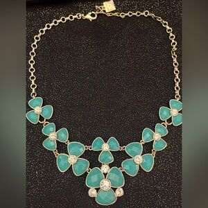Floral Necklace in Green and Gold